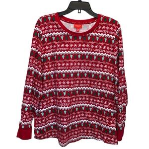 Holiday Lane Merry Mix It Cotton Matching Family Pajamas TOP ONLY 2X New